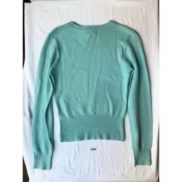 FOREVER 21 Women’s Long sleeve Screw Neck Knit Blouse size S, Teal Green - Picture 7 of 7